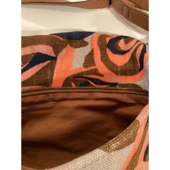Fossil Preston Flap Canvas Crossbody Bag Floral Pockets Galore GUC - Picture 7 of 14